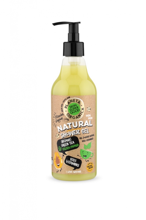 Planeta Organica Natural Shower Gel Organic Green Tea & Golden Papaya